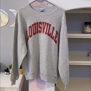 red lettered louisville sweatshirt